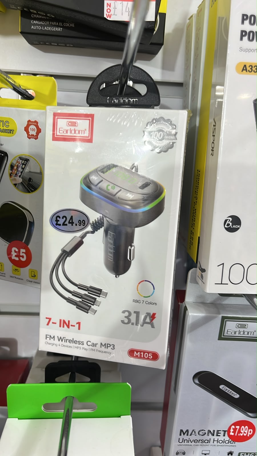 Earldom M105 7-in-1 FM Wireless Car MP3 & Multi Charger