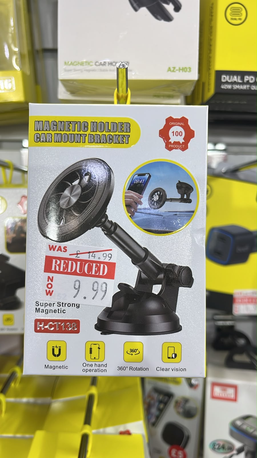H-CT138 Magnetic Holder Car Mount – Suction Cup Arm