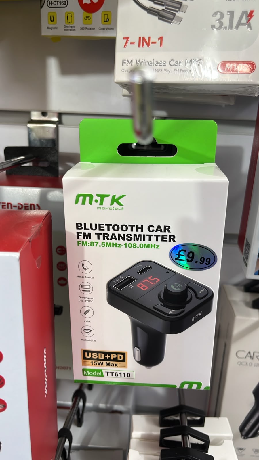 M-TK Moveteck TT6110 Bluetooth Car FM Transmitter – 15W