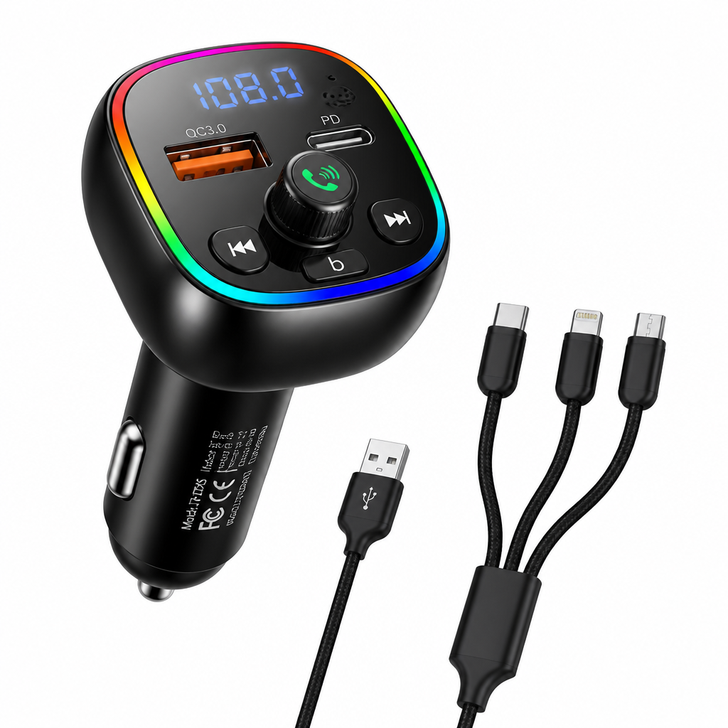 Earldom M105 7-in-1 FM Wireless Car MP3 & Multi Charger
